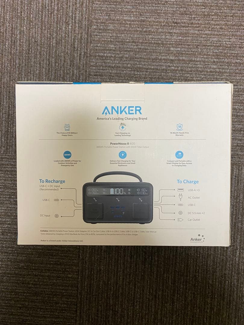 【新品】ANKER PowerHouse Ⅱ 400 大容量バッテリー