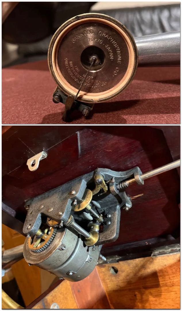 ♬ 超大型ラッパ蓄音機 SANKODO BJ号 新品ゼンマイ OH済み ♬