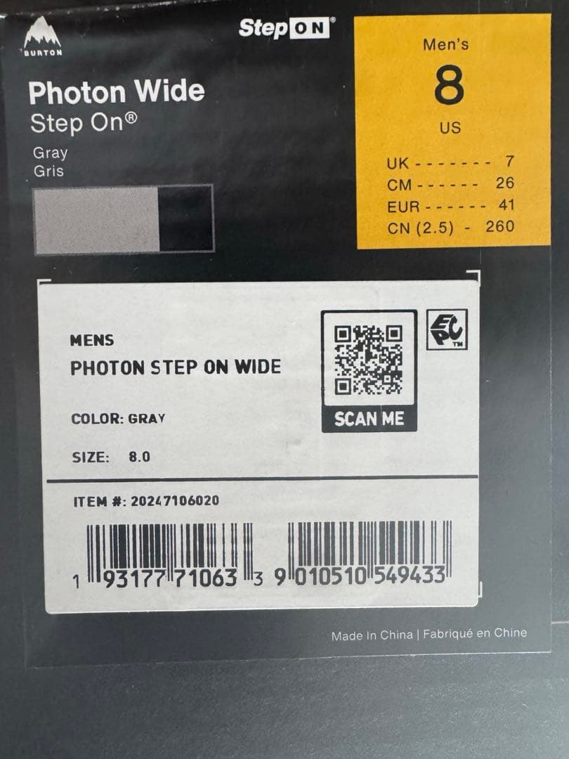 Burton Step On photon Wide 26cm フォトン ワイド