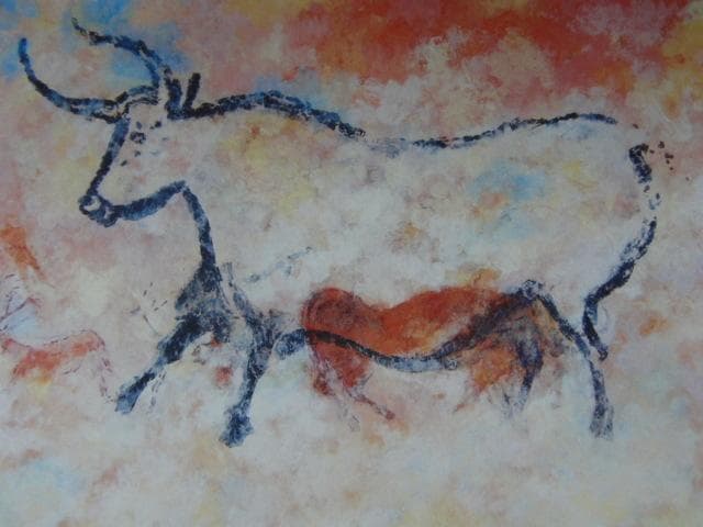 井上 耐子【ラスコーのかおり】希少画集画、状態良好、新品高級額装付