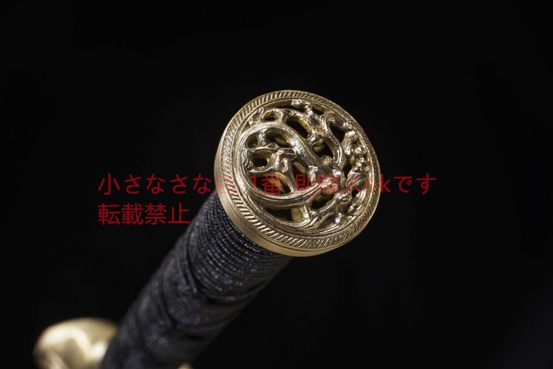 人形具漢剣（大馬紋金）黒檀銅装 古兵器 武具 刀装具 日本刀 模造刀 居合刀
