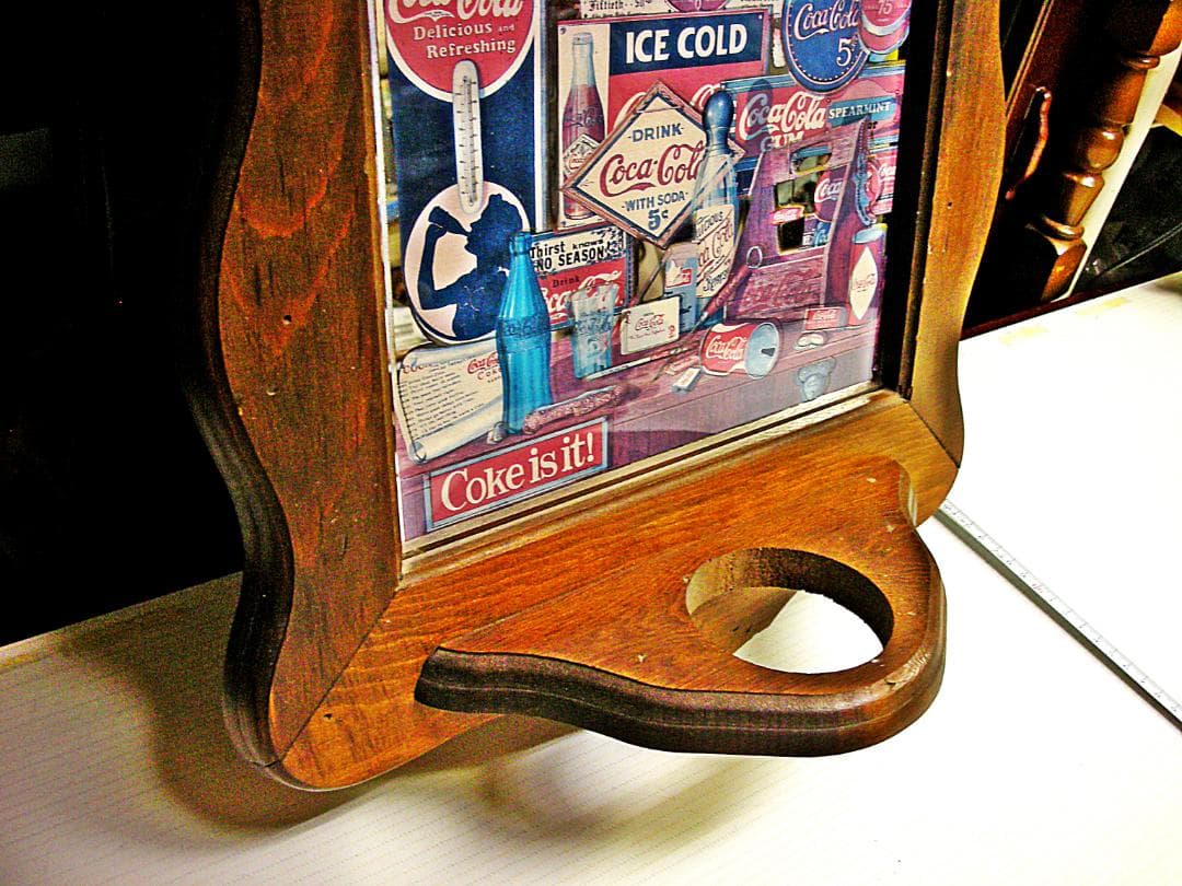 超希少ヴィンテージ パブミラー 額装タオル掛け付◆直輸入品ガラス製レアインテリア