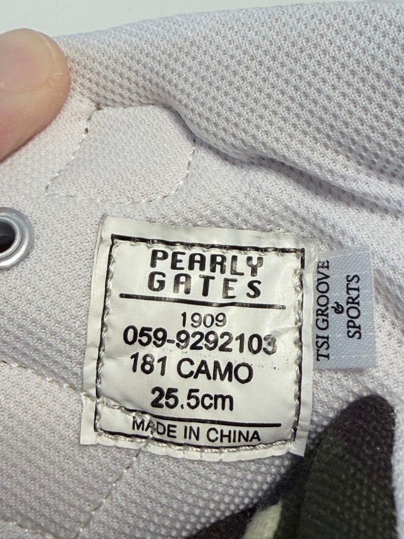 【美品】PEARLY GATES カモフラ ワッペン　ハイカットゴルフシューズ