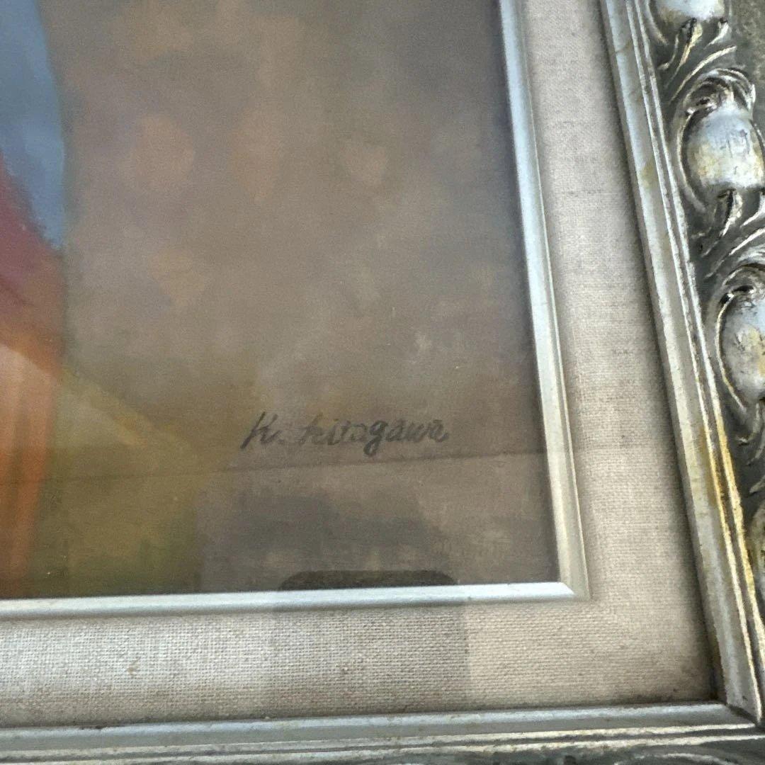 とても雰囲気がある素敵な女性の肖像 油彩画 サイン入り