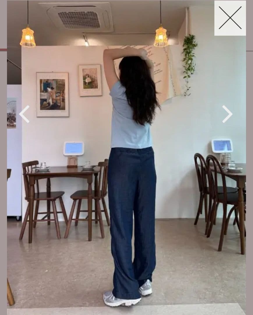 【完売品】アンダール(andar) Ice Tencel デニムワイドパンツ■M