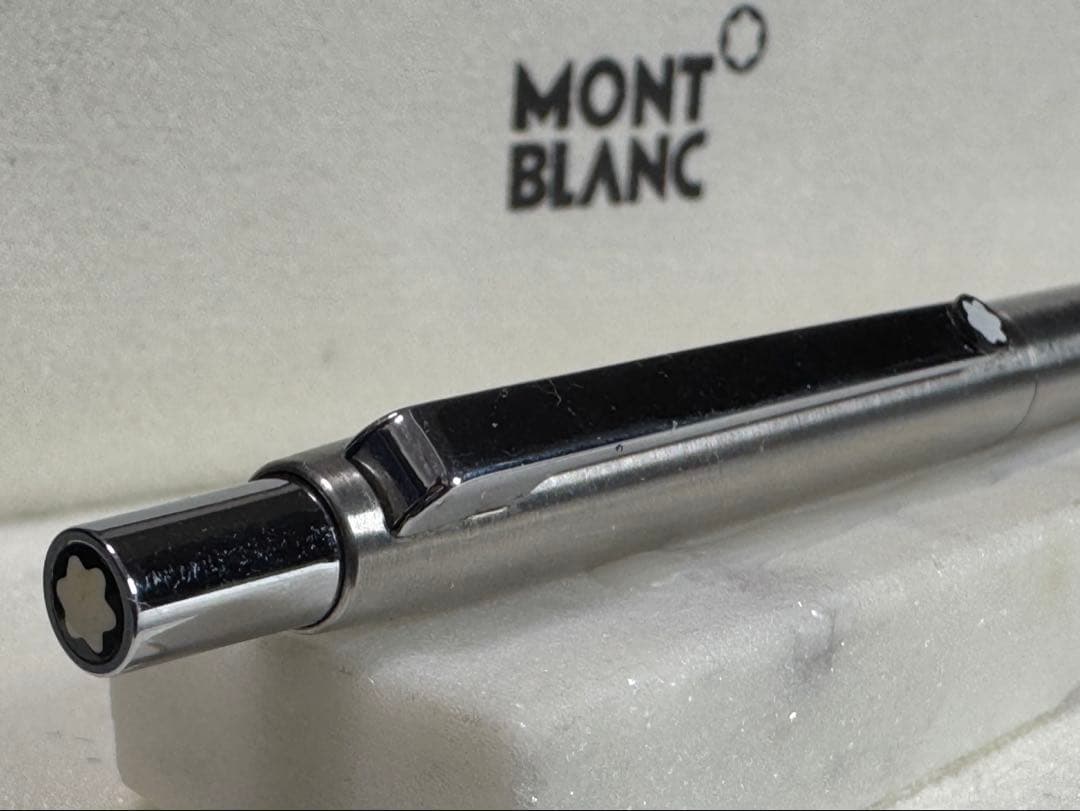 【新品同様】MONT BLANC 1990S シルバーボールペン　スリムライン