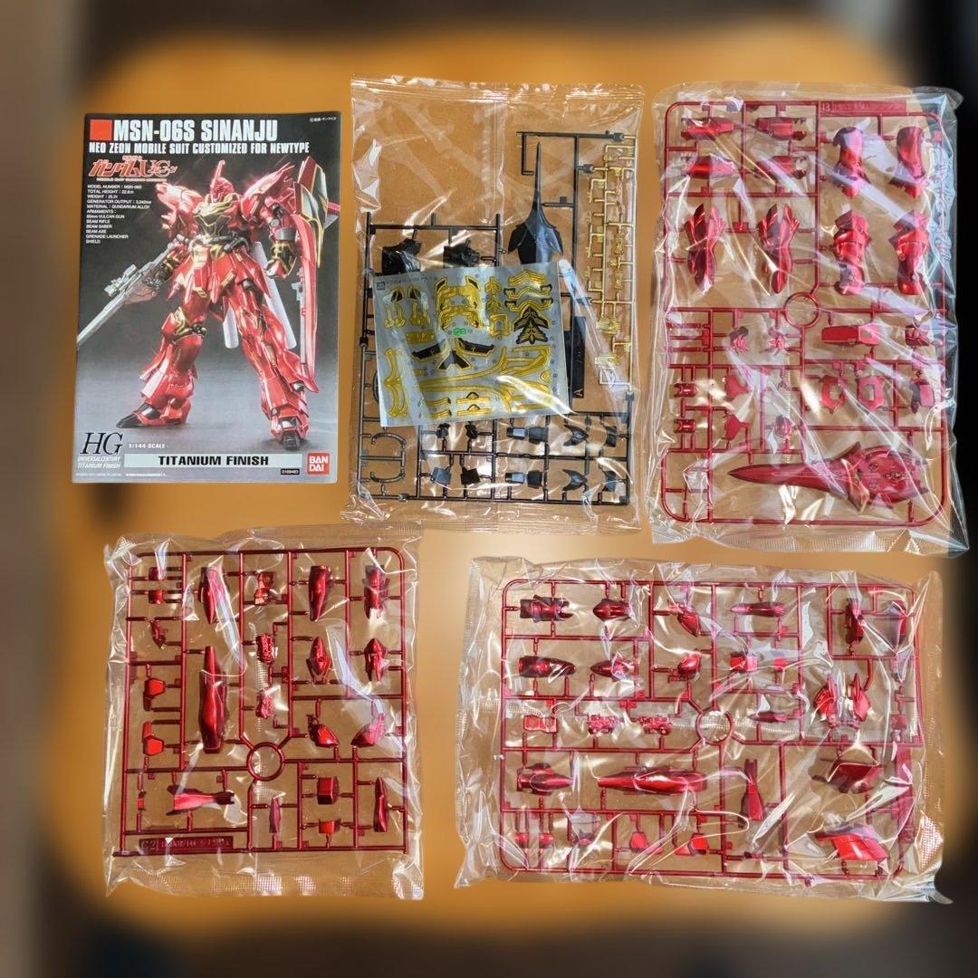 （未開封）HGチタニウムフィニッシュ ユニコーンとシナンジュのセット