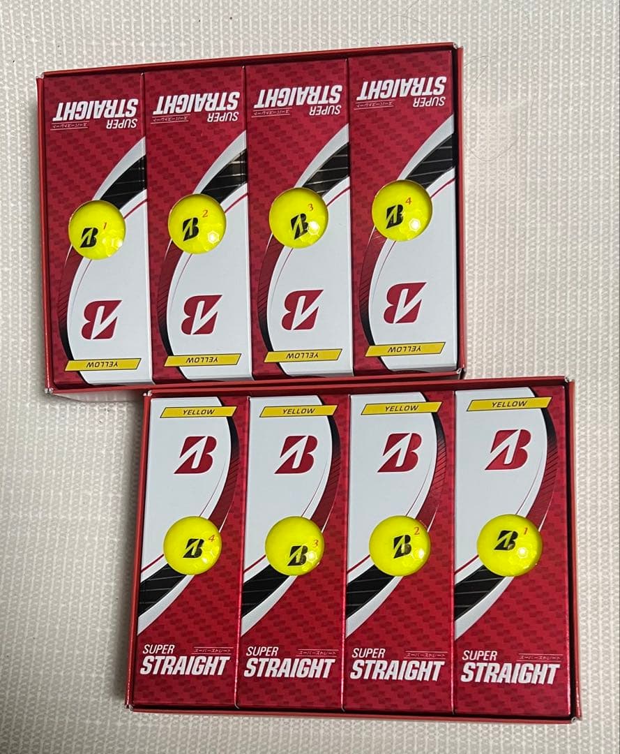 新品 ブリヂストン スーパーストレート ゴルフボール イエロー 2ダース