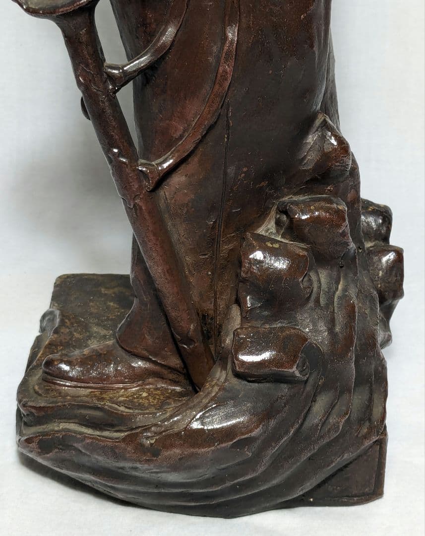 藤原陶斎 備前焼 東郷平八郎像 合箱 置物 陶像 藤原陶斉 インテリア 工芸品