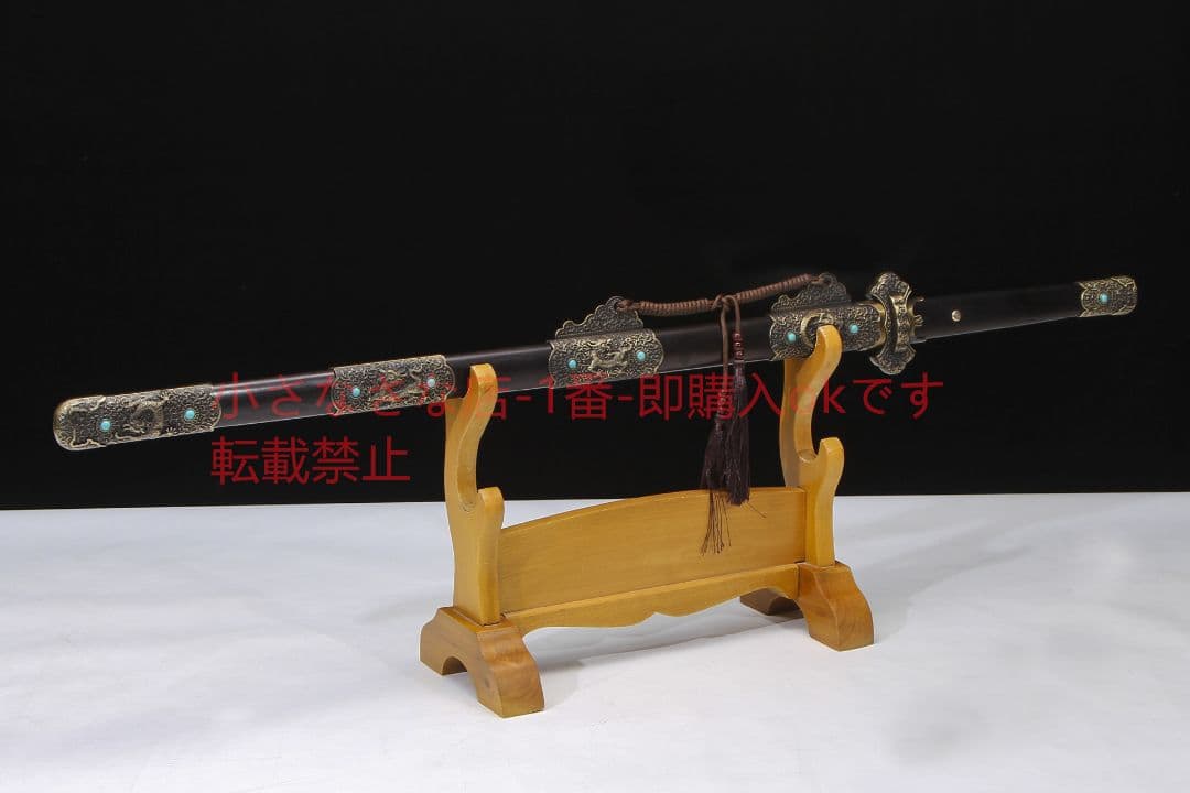 キリン唐横刀二級黒檀模様鋼 古兵器 武具 刀装具 日本刀 模造刀 居合刀