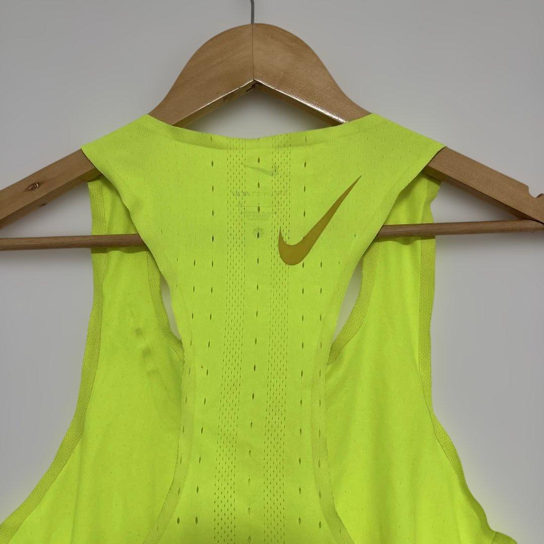 Nike DRI-FITランニングタンクトップ 蛍光フラッシュイエロー S