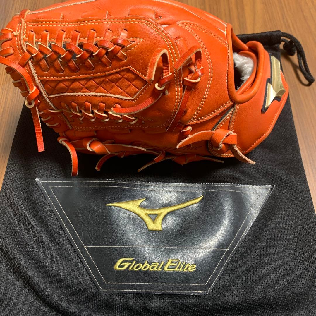 Mizuno Global Elite 軟式グローブ オレンジ