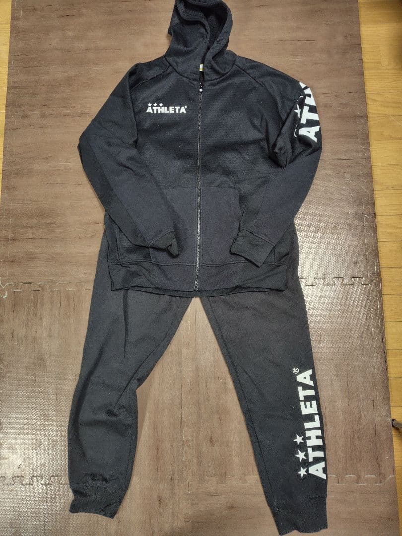 ATHLETA フルジップスウェットパーカー＆パンツ　 ブラック