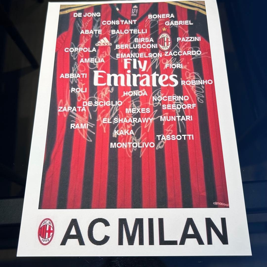 ACミラン 本田圭佑 13/14ホームユニフォーム直筆サイン入りマルチサイン