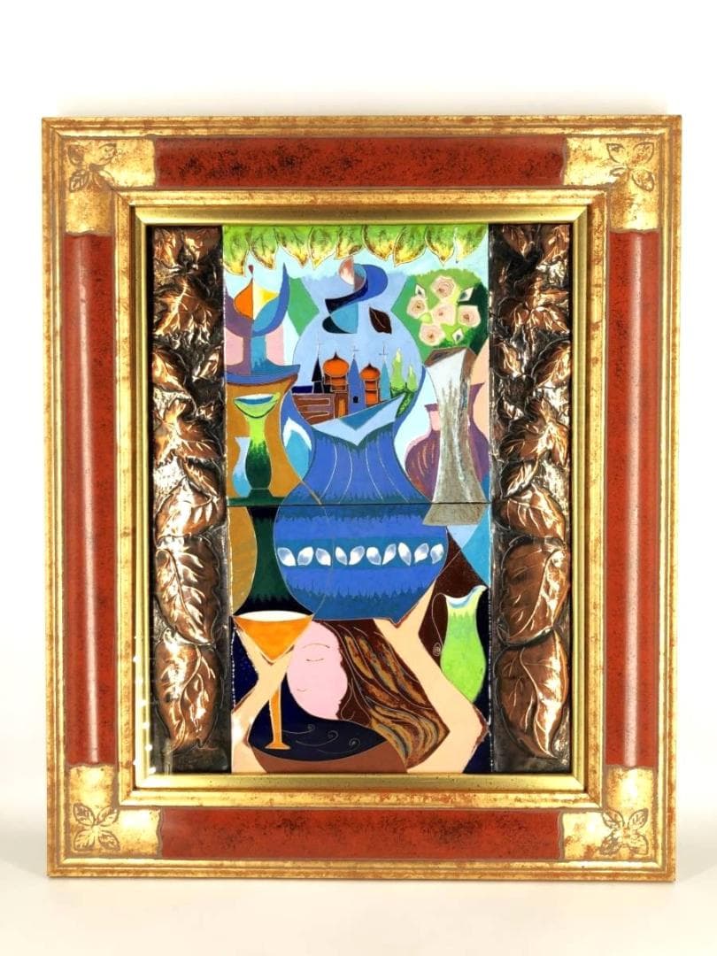 【 森規子 作 】 　銀有線七宝　額装