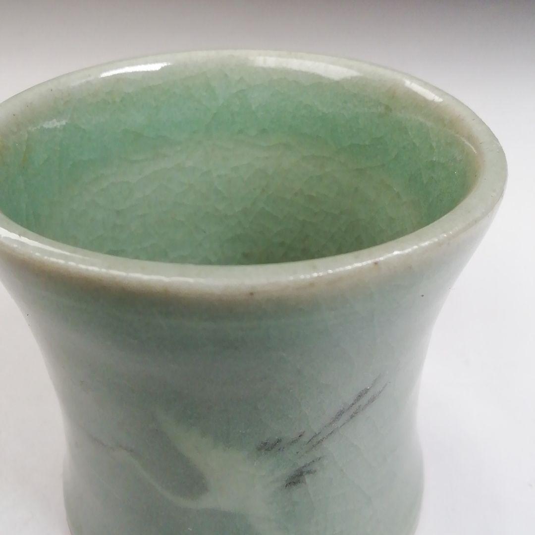 Ｔ７２３　蓋置　『高麗青磁』『韓国人間文化財』『柳根塋 作』　共箱　茶道具