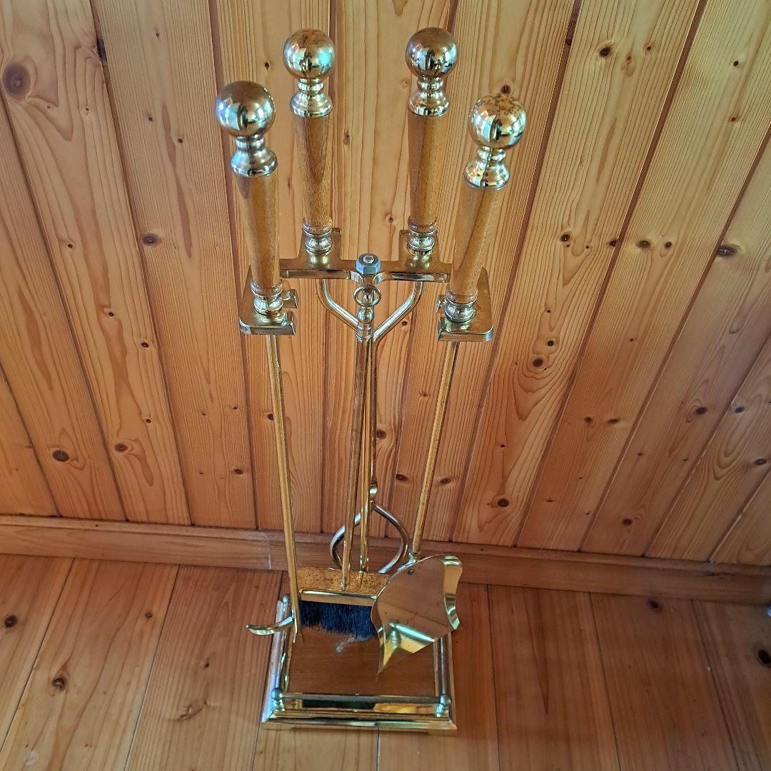 薪ストーブ用 ファイヤーツールセット　暖炉用　真鍮製