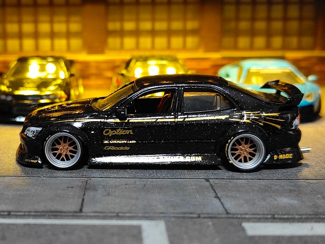 ホットウィールカスタム トヨタ アルテッツァ フルエアロ ドリ車深リムトミカ改造