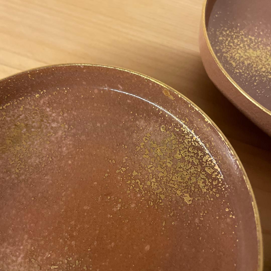 二代目　澤村陶哉　吹金彩皿　7客