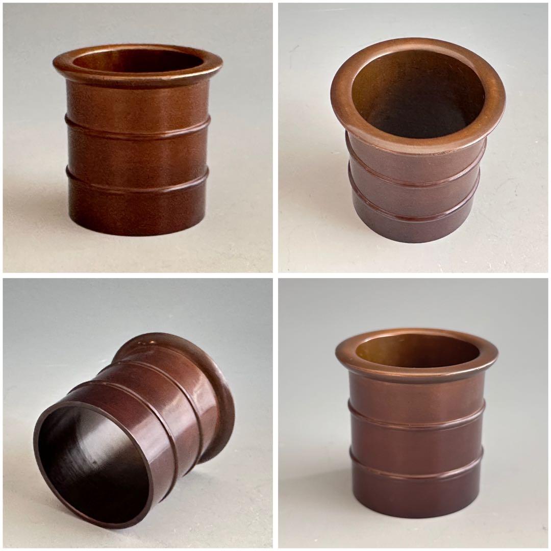 茶道具　唐銅　鬼面遊環　皆具　金森紹栄　共箱　水指　尺立　建水　蓋置　台子