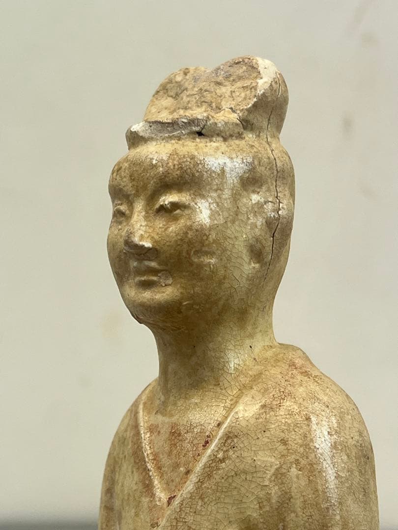 古代中国加彩佣　漢の時代の女官の像　送料込み