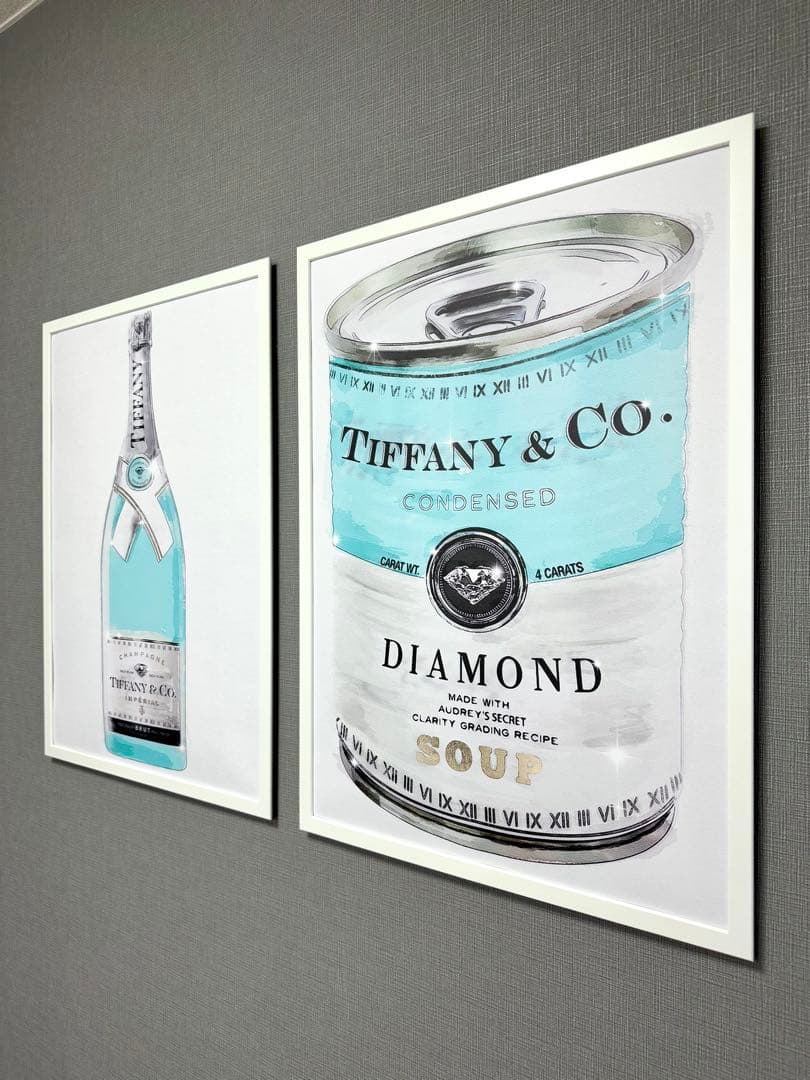 No.255フレーム付きキャンバスアート　ブランドアートポスター　Tiffany