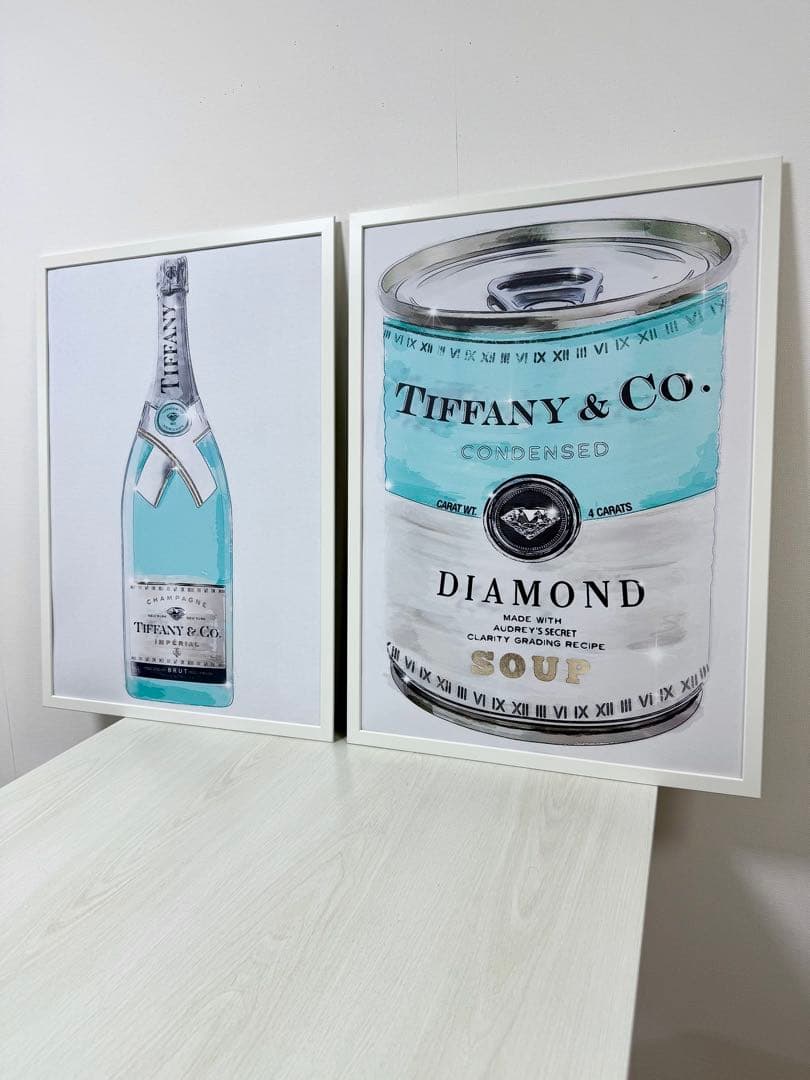 No.255フレーム付きキャンバスアート　ブランドアートポスター　Tiffany