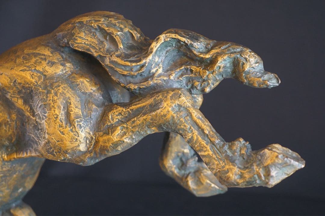 彫刻家 北村西望 作 ブロンズ像 『平和の女神』1965年 大理石台付 保証品