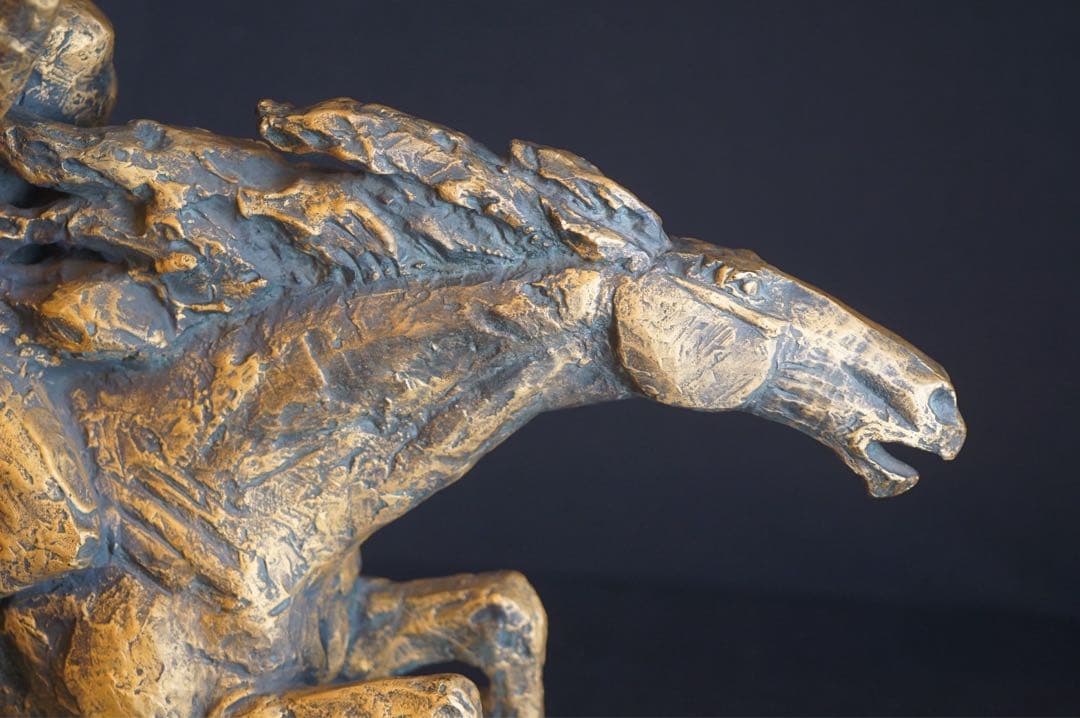 彫刻家 北村西望 作 ブロンズ像 『平和の女神』1965年 大理石台付 保証品