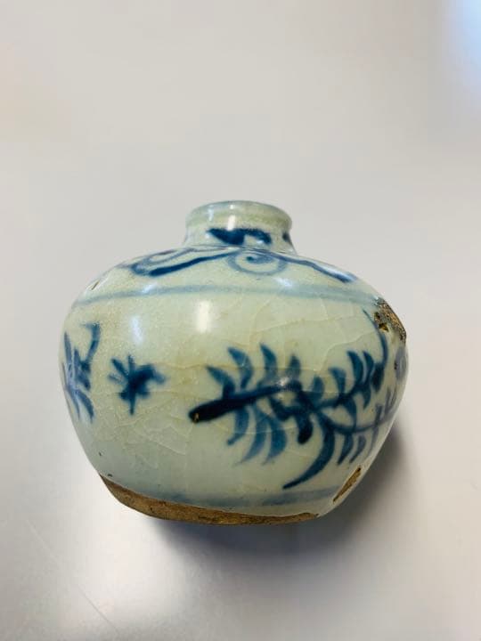 中国元時代晩期&明時代早期の染付(青花)お茶入れ