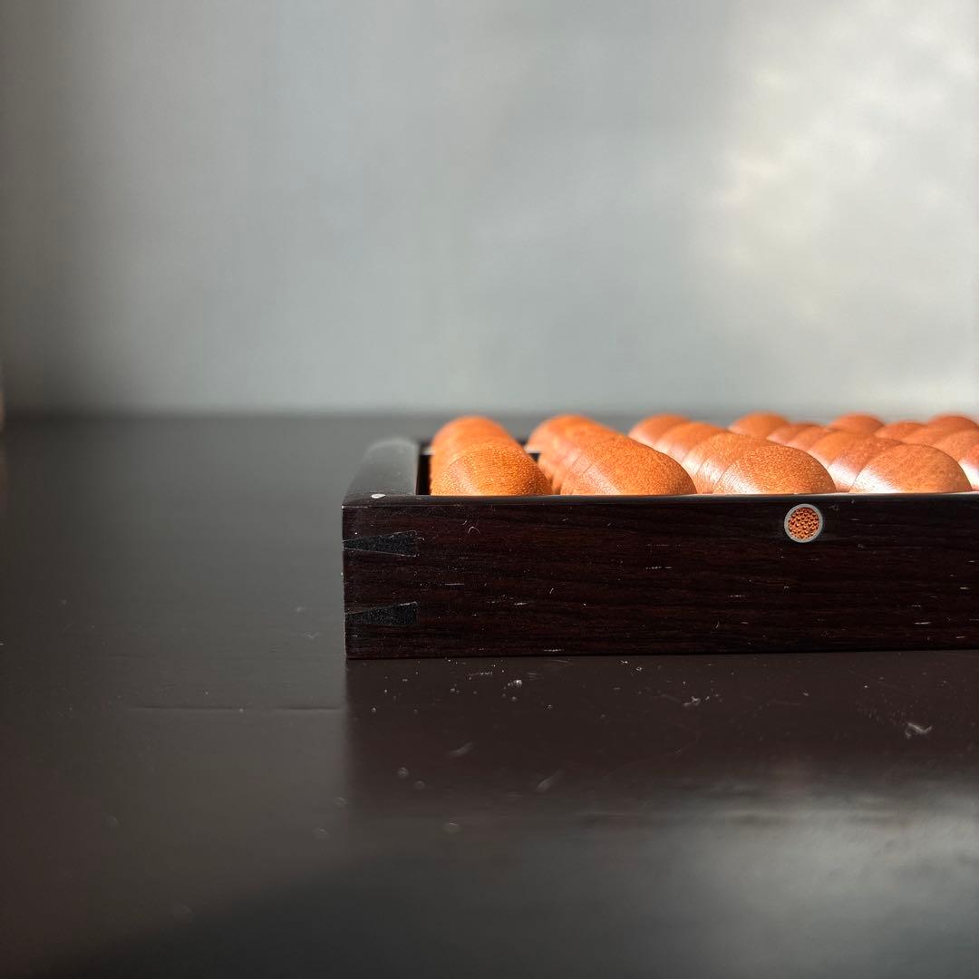 【播州の名人 美術工芸品】播州そろばん 二代中塚義雄【5つ珠 極上樺玉 黒檀枠】