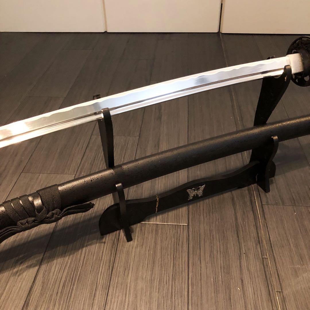 黒　模造刀　樋有刀身　黒拵え　モダン刀