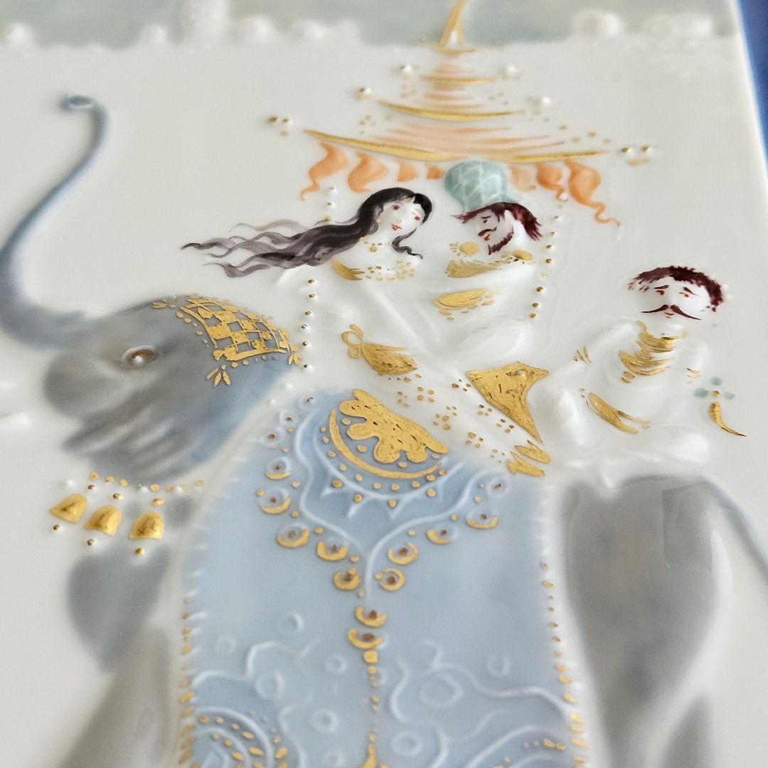 マイセン　陶板　アラビアンナイトより「エレファント」