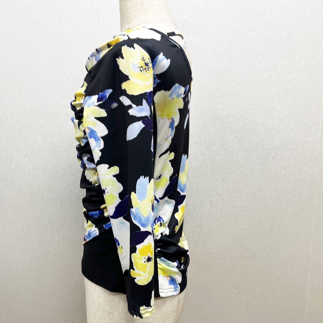 新品 セットアップ 黒に黄色花柄 スタンダード モダン 衣装 パーティ 発表会