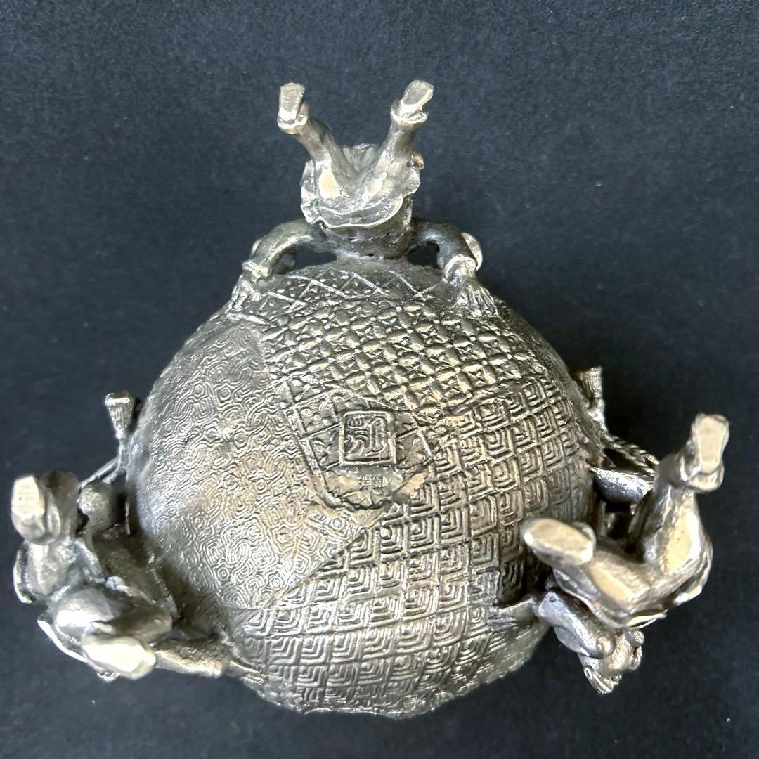 ・伝統工芸　高岡銅器　洋銀　香炉　須賀月芳　砂金袋　置物　インテリア　香道具