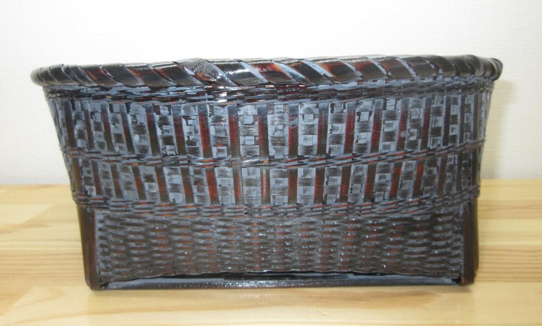 送料込【逢絢亭・新品】茶道具 水屋道具 炭斗 風炉用 細竹 染竹 木製 紙箱入り
