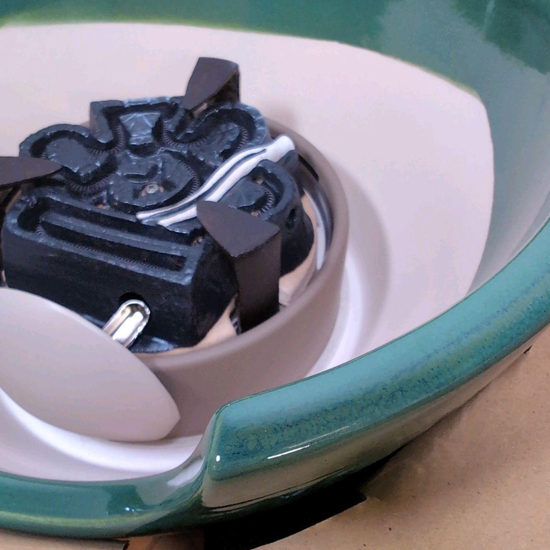 【未使用】 製造中止 野々田製 織部 電熱風炉 紅鉢型 裏千家向