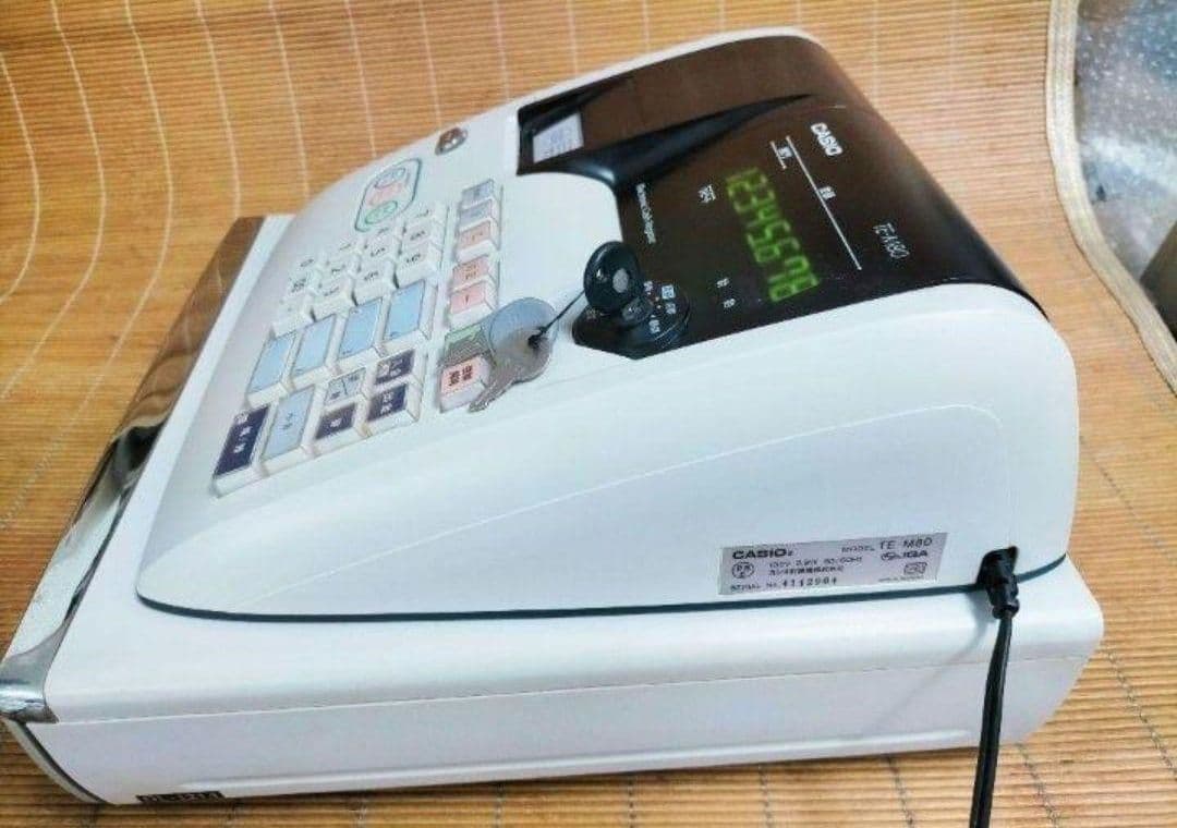 カシオレジスター　TE-M80　中古品　人気機種感熱紙　送料無料　357412