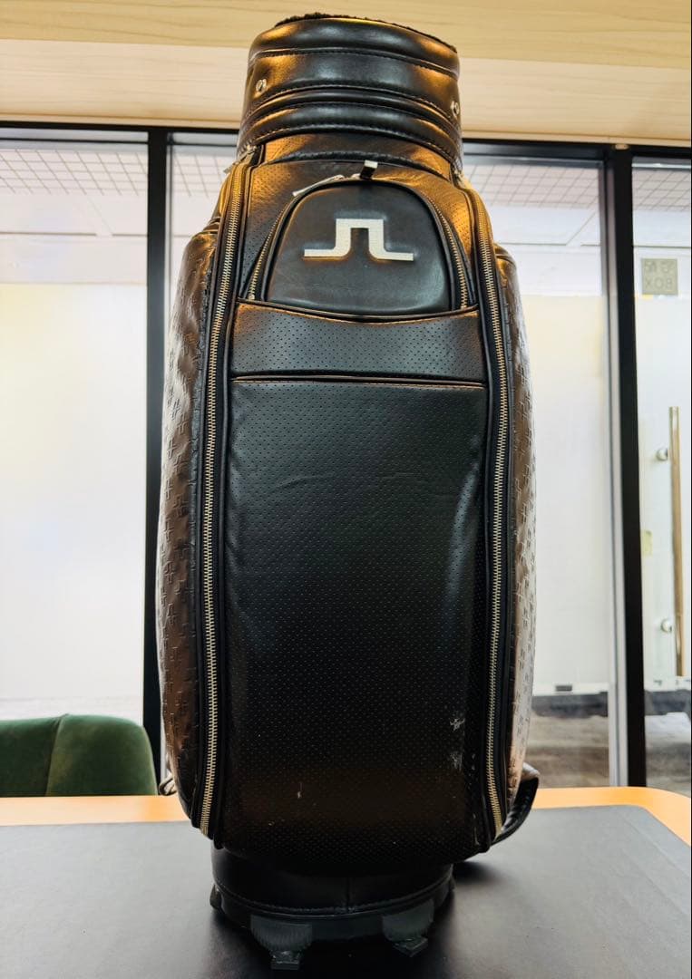 J.Lindeberg リンドバーグ キャディバッグ ゴルフ 黒 ロゴ型押し
