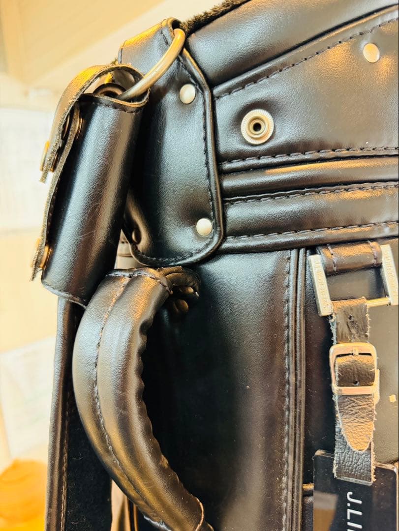 J.Lindeberg リンドバーグ キャディバッグ ゴルフ 黒 ロゴ型押し