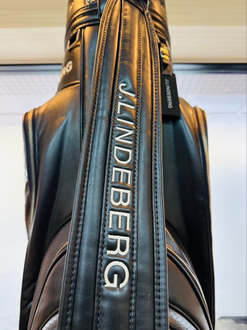 J.Lindeberg リンドバーグ キャディバッグ ゴルフ 黒 ロゴ型押し