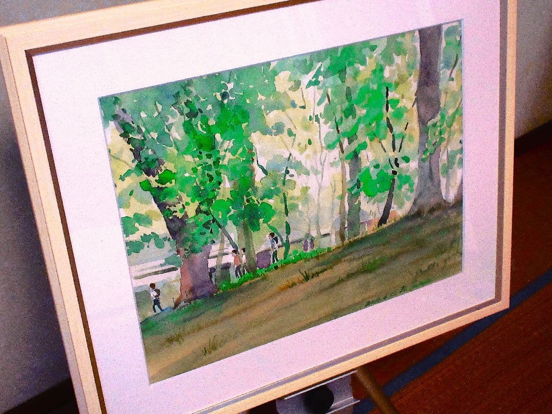 水彩画 -上野公園散策-額縁付き