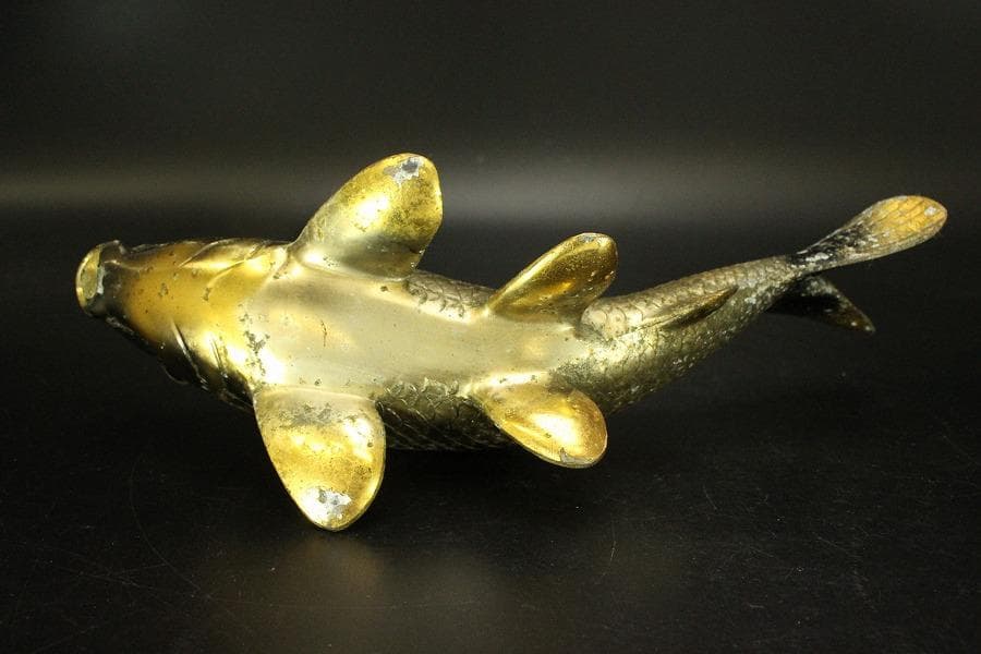 古い 鯉の置物 双魚 錦鯉(ZE457)