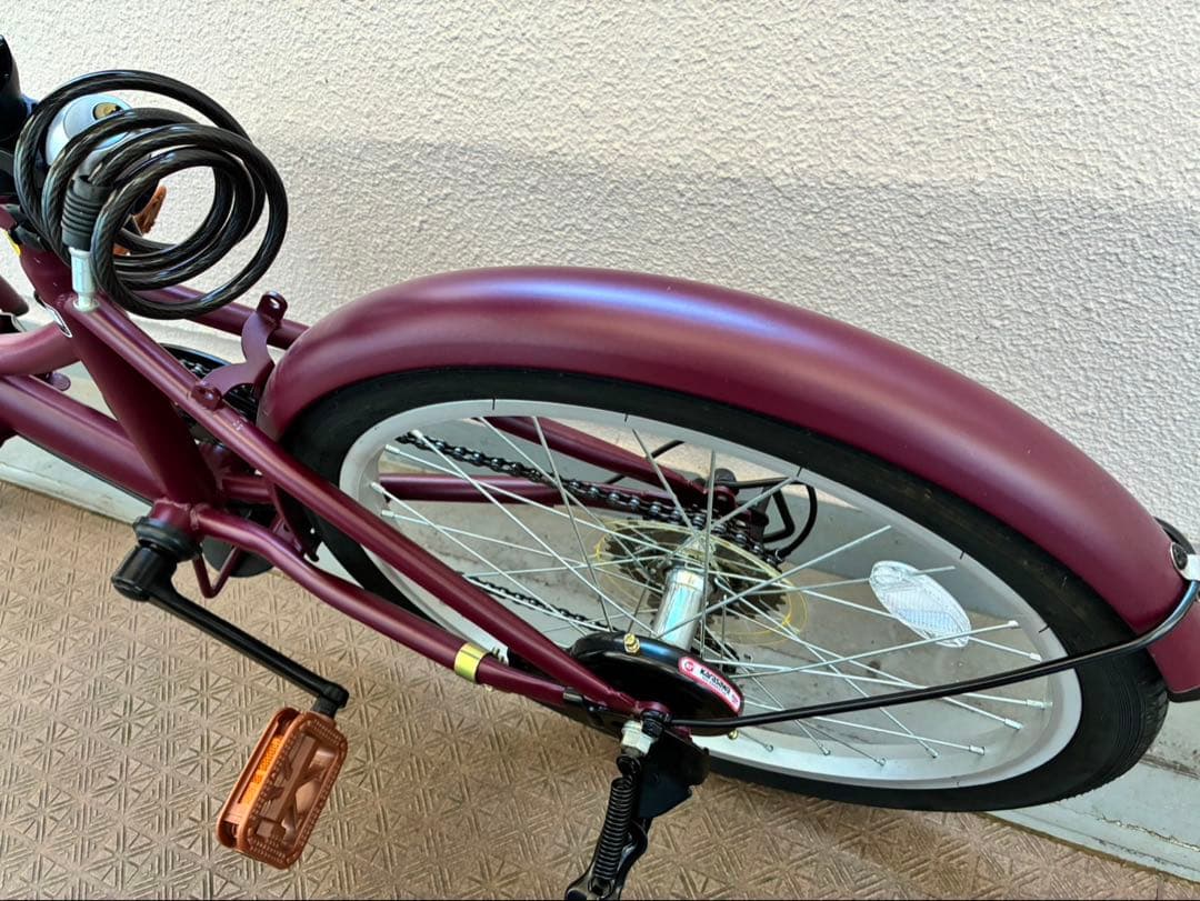 折りたたみ自転車 20インチ シマノ製 6段ギア 折り畳み 自転車 カゴ付き