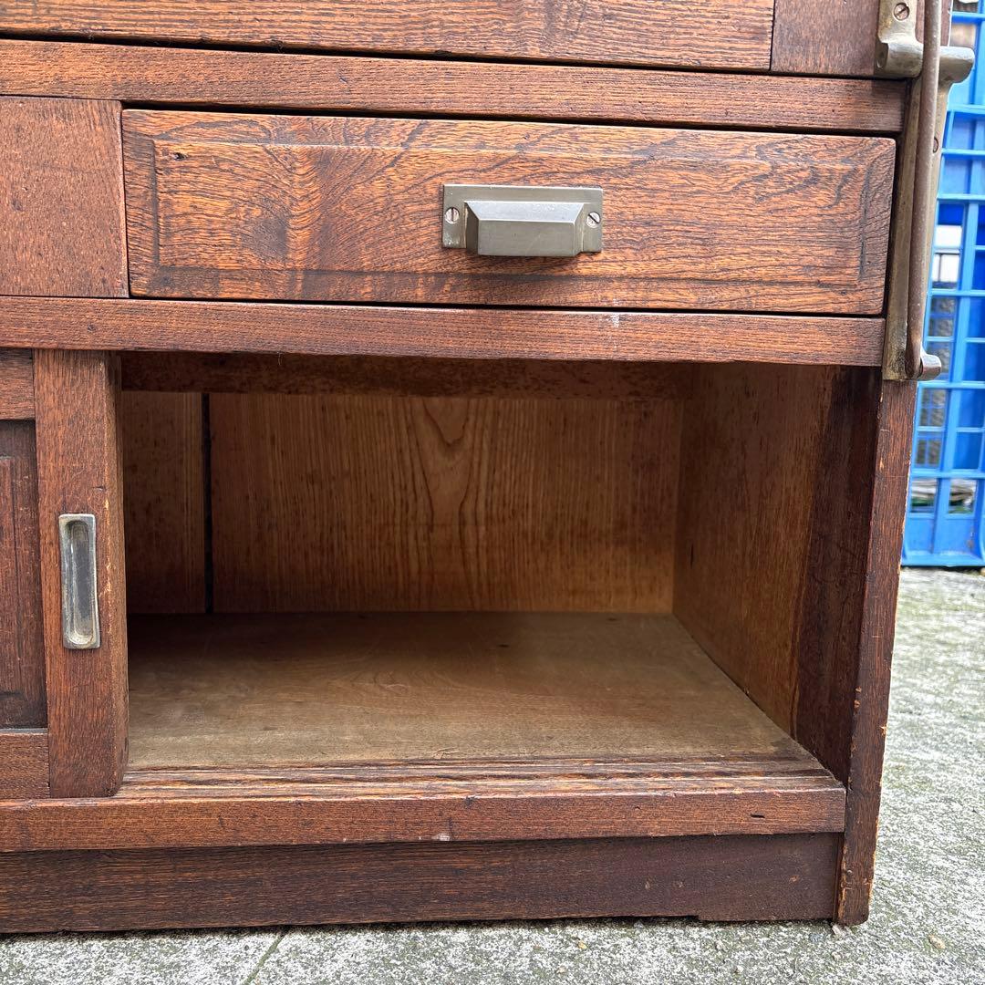 アンティーク　ライティングビューロー　實用新案　ライティングディスク　木製　文机