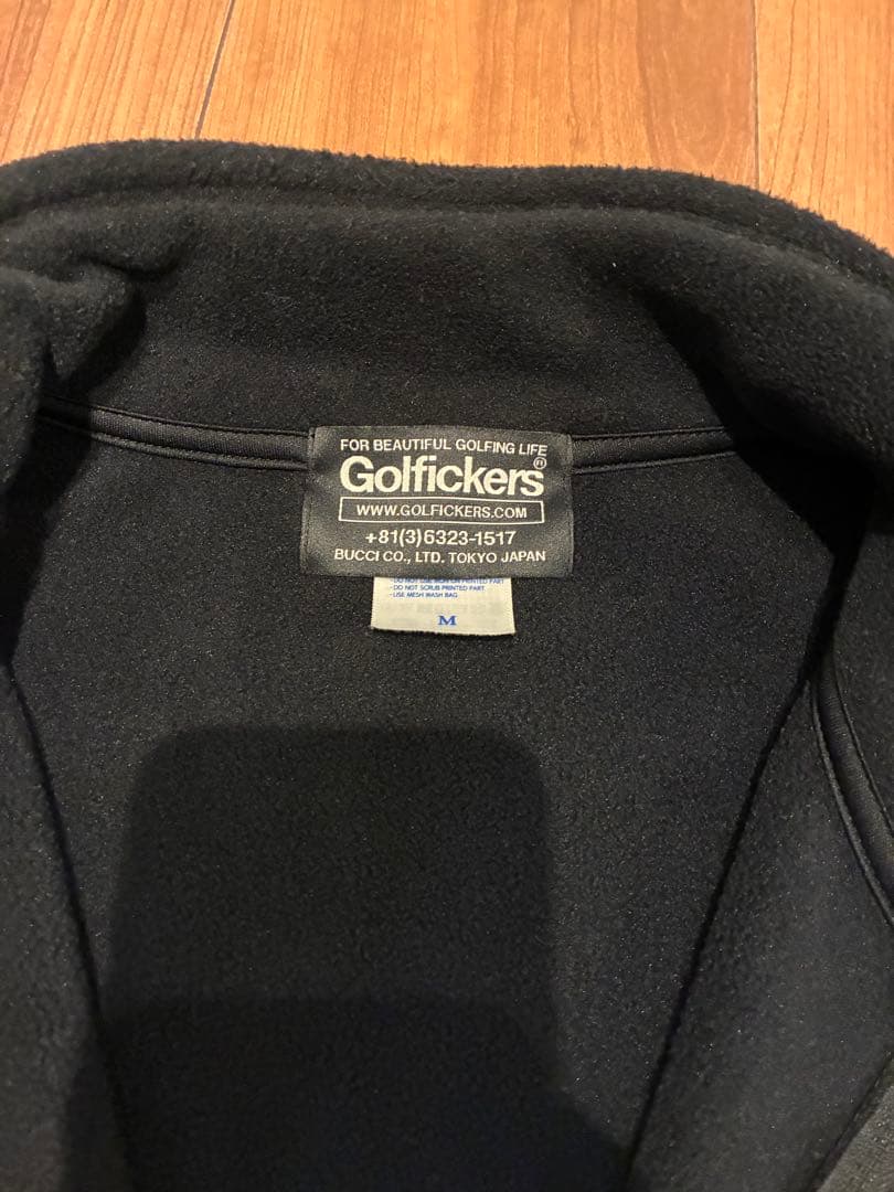 即完　Golfickers ゴルフィッカーズ　フリースベスト　ブラック　M