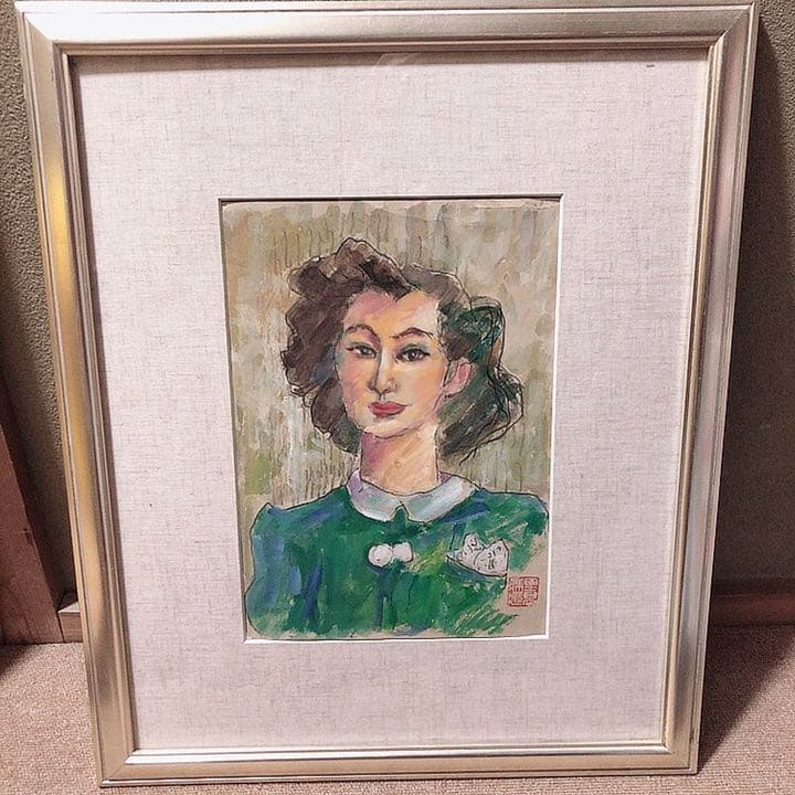 婦人　パステル　オシャレ　絵画 11