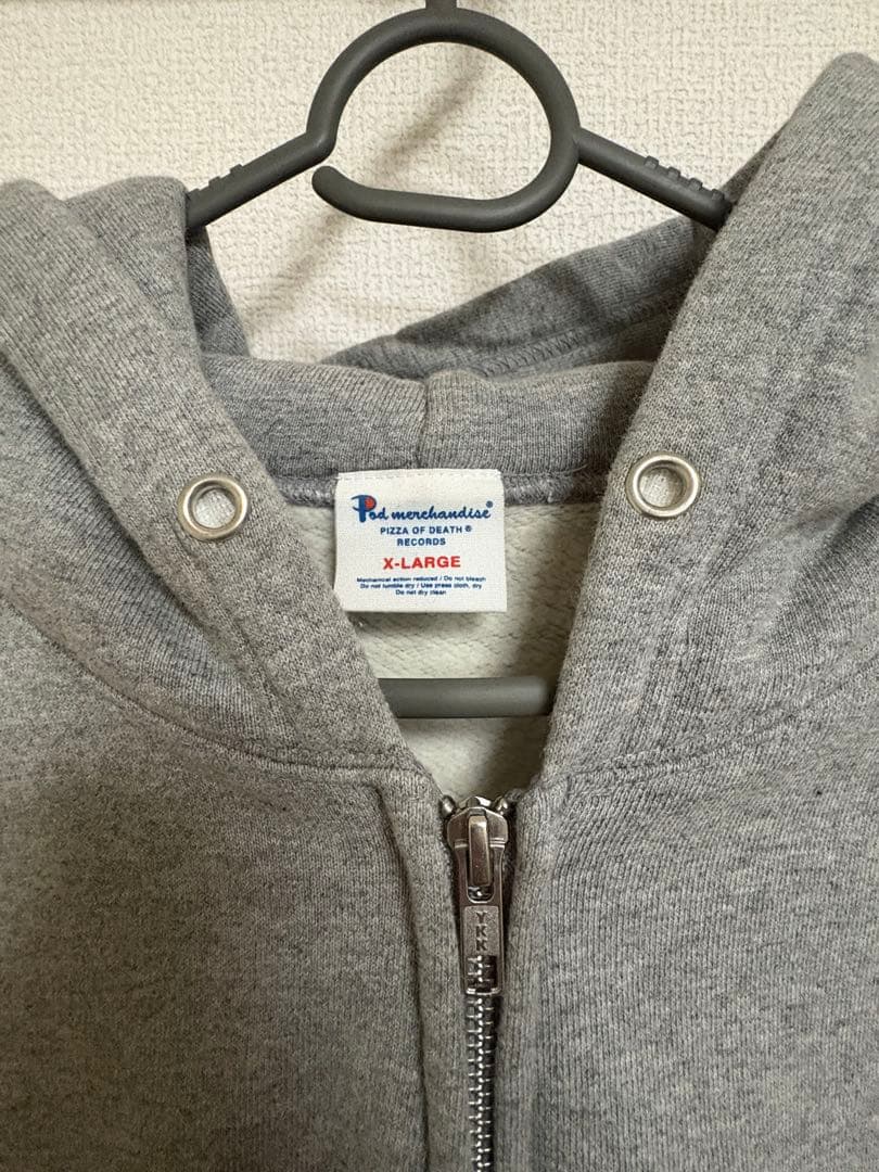 PIZZA OF DEATH ジップアップフーディ X-LARGE グレー