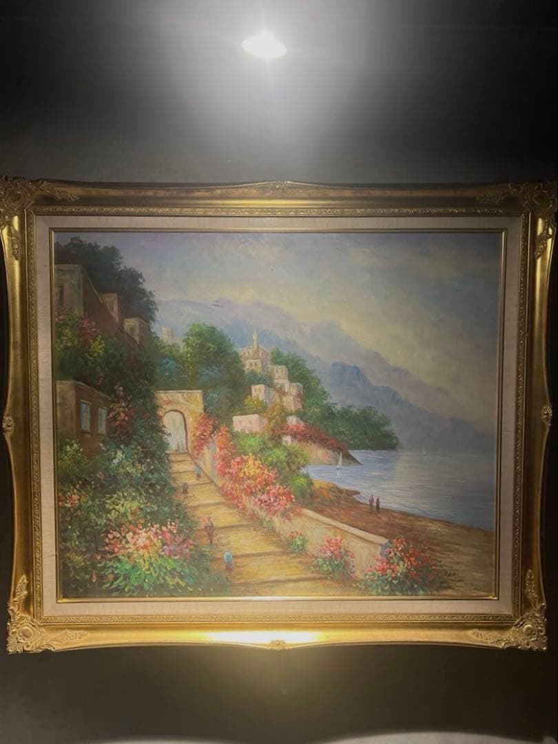 ほかの方発送×風景画 大作　油彩画 直筆サインあり