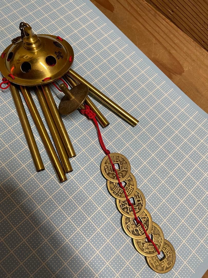 テ*ト様 六柱六帝古銭風鈴【m1505 風水　皇帝　順治　康熈　雍正　乾隆　嘉慶